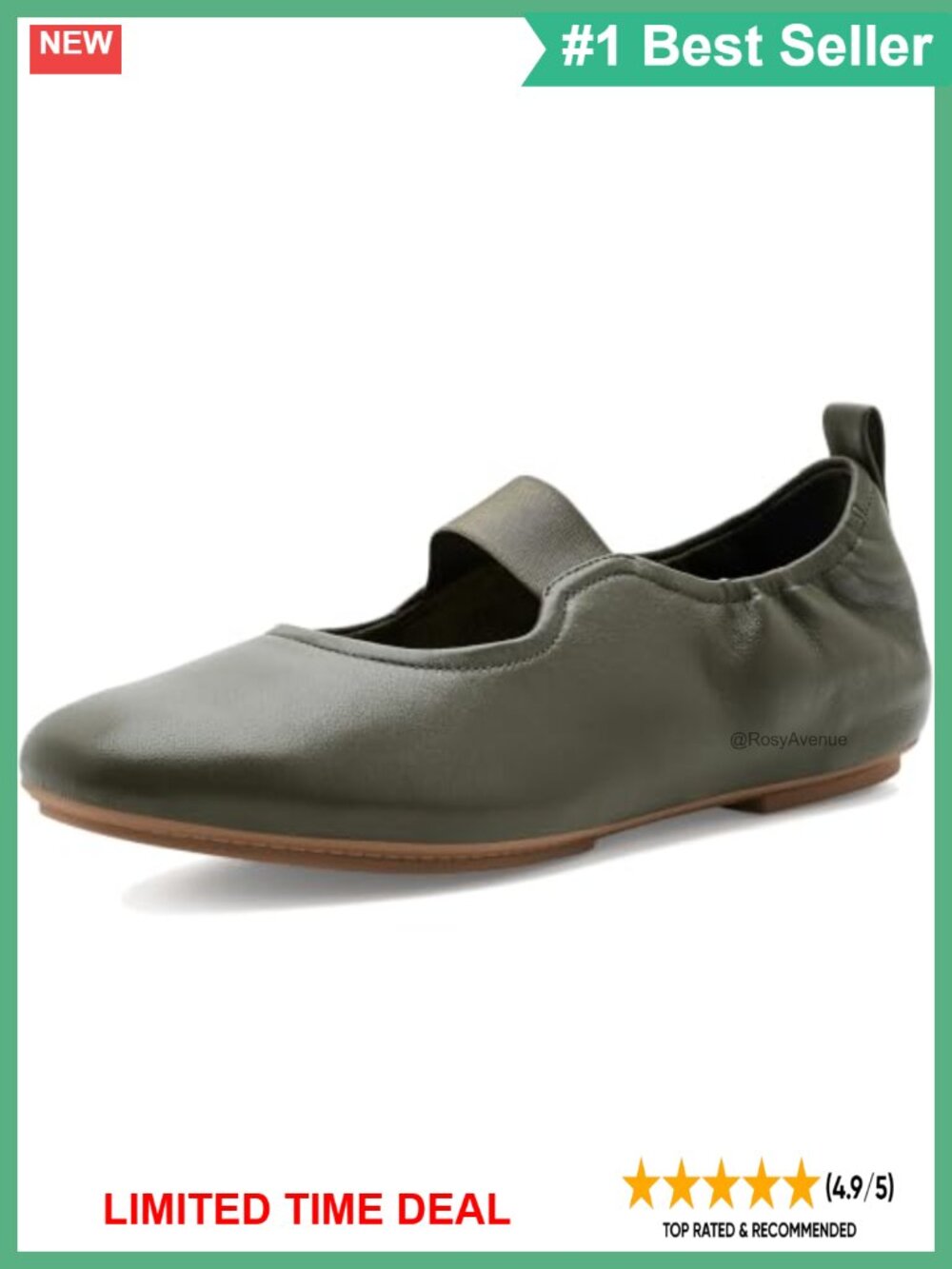 Leather Mary Jane Flats with Dynamicush Arch Support Slip-On